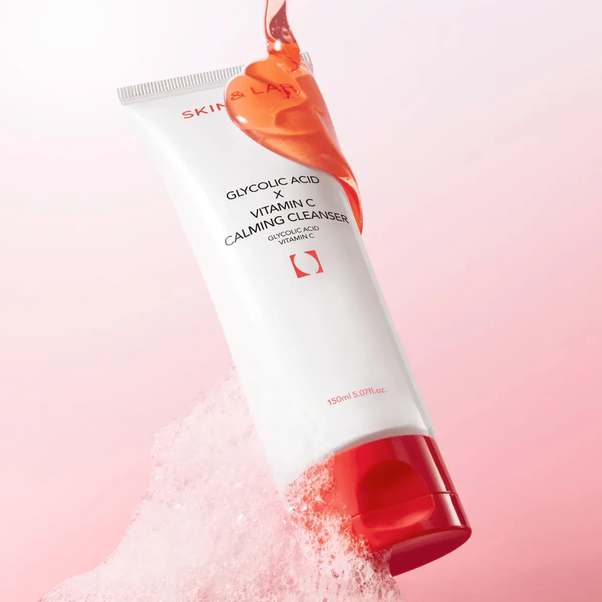 Успокаивающий гель для умывания SKIN&LAB Glycolic Acid X Vitamin C Calming Cleanser с гликолевой кислотой и витамином C, идеальный для очищения пор и сияния кожи. 